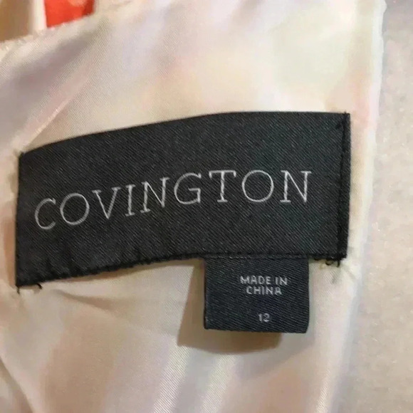 COVINGTON Vibrant Floral One Piece Pleated Dress Crop Top Overlay & Cap Sleeves - Picture 9 of 11